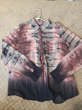 Buffalo David Bitton Women's Tie-Dye Button-Down Shirt - Pink & Gray